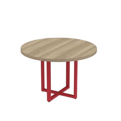 Mesa Reunião Redonda 1100pe40tub Noce Naturalle-vermelho
