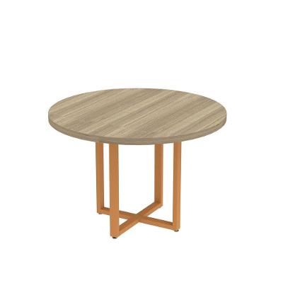 Mesa Reunião Redonda 1100pe40tub Noce Naturalle-laranja Picasso