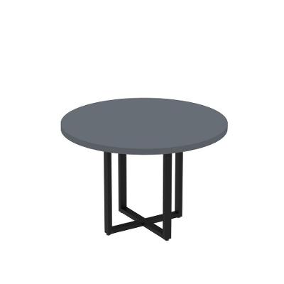Mesa Reunião Redonda 1100pe40tub Grafito-preto