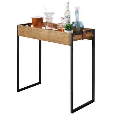 Mesa Lateral Columbia Retangular Tampo MDP Base Aço 63CM Woodmel