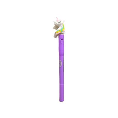 Caneta Esferográfica com LED Lyke Led Giratória 0.7MM Rainbow Unicórnio Ponta Fina 1 Unidade Roxo