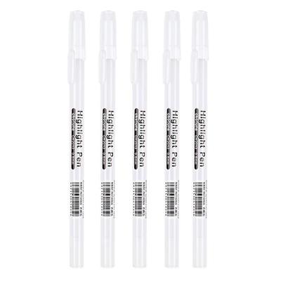 Caneta de Destaque Oem para Pintura Criativa com Ponta 0 e 8mm Kit 5 Peças Branco