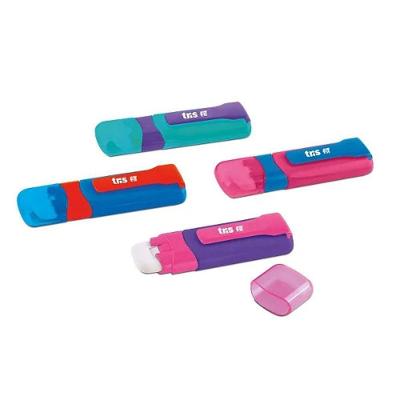 Caneta Borracha Tris Fit com Textura Macia Livre de PVC 1 Unidade Transparente