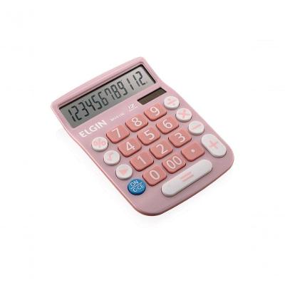 Calculadora de Mesa Elgin MV-4130 12 Dígitos com Display LCD Grande e Energia Solar e Bateria Rosa