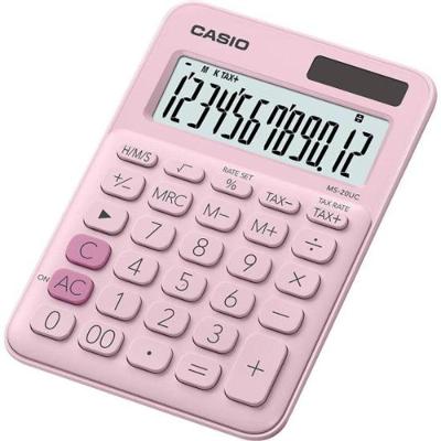 Calculadora de Mesa Casio MS20UC 12 Dígitos com Funções de Porcentagem e Memória Independente Rosa