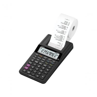 Calculadora com Bobina Casio HR-8RC-BK-B-DC com Fonte de Alimentação e Display 2.0 Preto