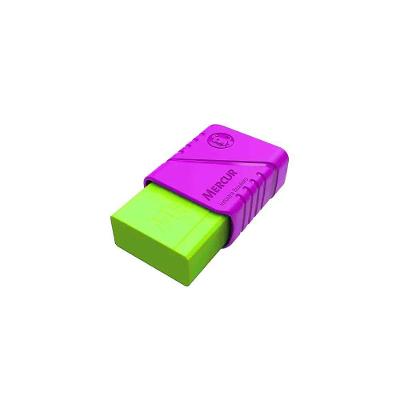 Borracha Mercur TR Color Mix com Capa Protetora para Uso Escolar e Profissional Verde Limão