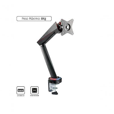 Suporte para Monitor Pcyes PSGAM1732 para Telas de 17" a 32" com USB e Ajuste de Inclinação