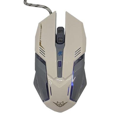 Mouse Gamer AB Mídia Ergonômico 5 Botões 3200 DPI LED RGB Branco