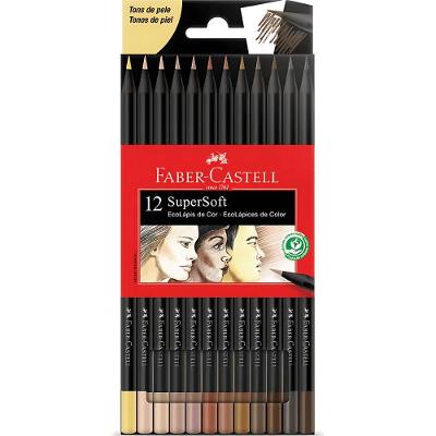 Lápis de Cor Faber-Castell Color Supersoft Tons de Pele com Mina Supermacia 12 Cores