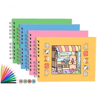 Livro para Colorir Top Rio Comercial 50 Folhas Wire-o 15x20cm 01 Unidade Azul Laranja Rosa Verde