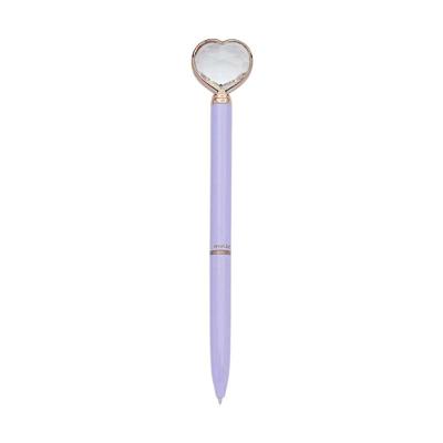 Caneta Molin do Brasil Coração de Diamante com Corpo Metálico Perolado e Escrita 1,0MM Preta Lilás