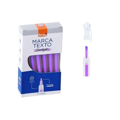 Caneta marca-texto BRW Marca Texto Fluorescente Transparente com Traço 1-4MM Kit 2 Caixas com 12