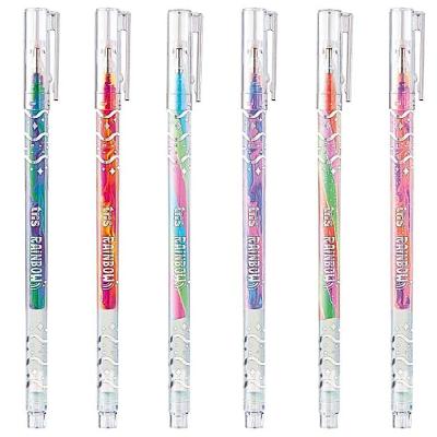 Caneta Gel Tris Gel Rainbow 1.0 Glitter com Escrita Suave Traço 1.0MM 1 Unidade Rosa, Laranja