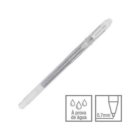 Caneta Gel Signo Sparkling com Tinta Gel Exclusiva Ponta 1.0 mm 1 Unidade Prata