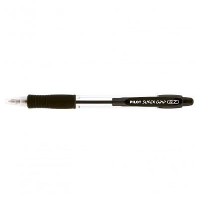 Caneta Esferográfica Pilot Super Grip Retrátil 0.7 Fina com Escrita Macia 1 Unidade Preto