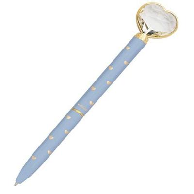 Caneta Esferográfica Molin do Brasil Coração de Diamante Molin Azul Corpo Metálico Ponta 1,0MM
