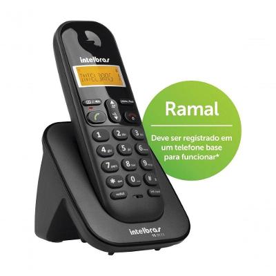 Ramal para Telefone sem Fio Digital Intelbras TS 3111 com Identificador de Chamadas DECT 6.0 Preto