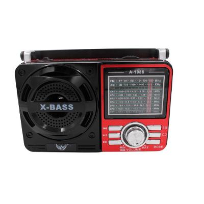 Rádio Retrô OEM AD-1088 Portátil com Bluetooth Am Fm Sw Mp3 Usb Sd Ac Dc Bivolt 110 220V Vermelho