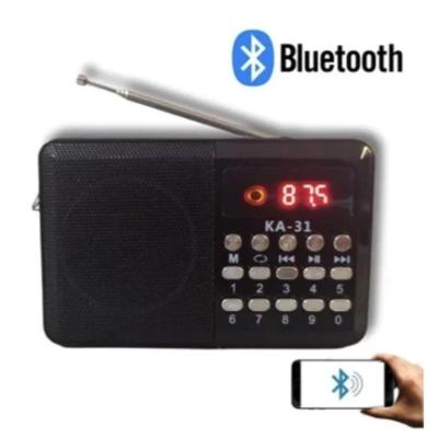 Rádio Retrô Bluetooth OEM KA-31 com FM Potência 3W Conectividade 5.0 Display LED Preto