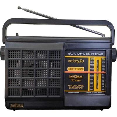 Rádio Portátil Motobras RM-PFT22AC para Ouvir Músicas com 1000MW RMS Alimentação 110V Preto