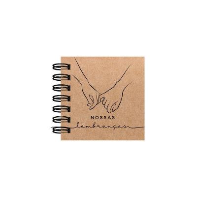 Scrapbook OEM Nossas Lembranças Capa Flexível Kraft 240g Mini 10x10cm 20 Folhas Pretas