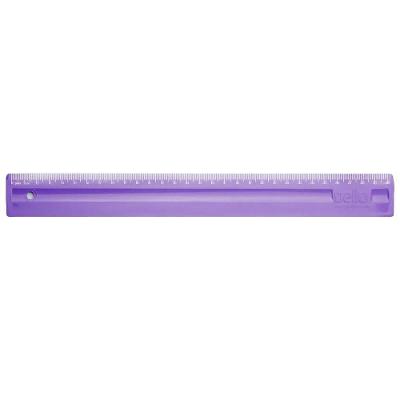 Régua Dello Full Color Transparente com Marcações Nítidas 30CM 1 Unidade Roxo