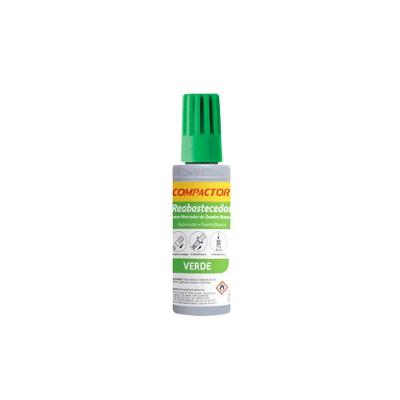 Refil para Marcador de Quadro Branco Compactor QB 30ML com Bico Dosador 1 Unidade Verde