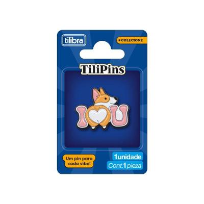 Pin de Metal Tilibra Tilipins Modelo 6 com Travamento Seguro Compacto Leve e Resistente para Uso