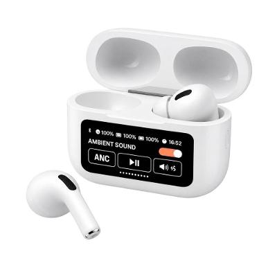 Headphone TWS MDM Longa Bateria com Bluetooth 5.3 e Tela Touch Branco Perolado