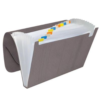 Pasta Sanfonada OEM 12 Divisórias Tamanho A4 Ofício 330x235mm Cinza