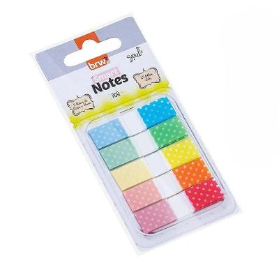 Notas Adesivas BRW Smart Notes Poá 5 Cores 12X44MM Bloco com 125 Folhas Poá