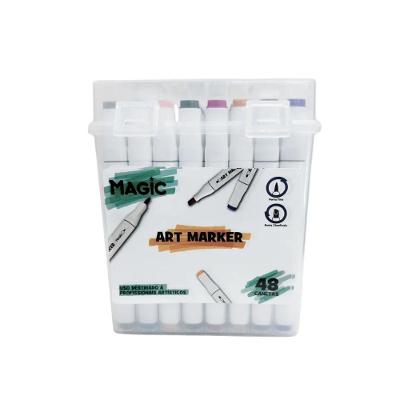 Marcador Artístico Ponta Dupla E-Kids Art Marker 48 Cores com Tinta à Base de Água
