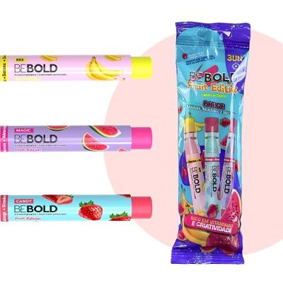 Marca-texto Newpen Bebold Fruit Edition com Aroma de Frutas Ponta Durável Pacote com 3 Unidades