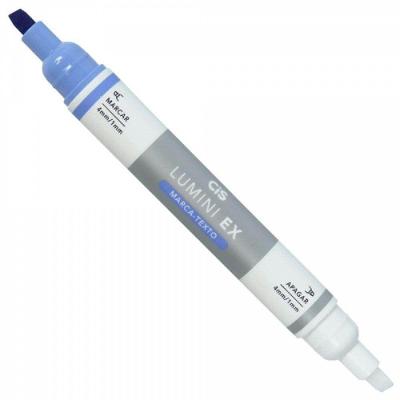 Marca Texto Apagável Cis Lumini Ex com Ponta Branca para Apagar 1 Unidade Azul