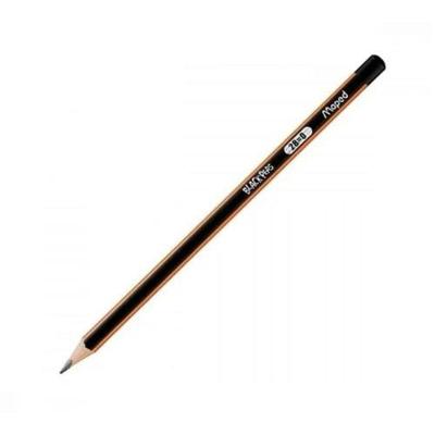 Lápis Preto Maped Triangular 2B com Formato Ergonômico para Escrita e Desenho Preto