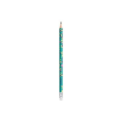Lápis Preto Grafite Maped Pixel Party Estampa 2 com Grafite HB, Borracha Embutida e Corpo Ergonômico