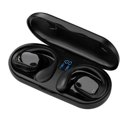 Fone de Ouvido de Condução Óssea sem Fio MDM Bluetooth 5.3 com Microfone e Case com Indicador Preto