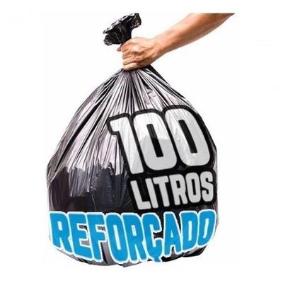 Saco de Lixo 100L Super Reforçado 15 Micras 100% Polietileno Boca Larga Preto Higipack