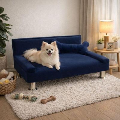 Cama Pet Pallazio para Cães e Gatos 60x40cm Almofada de Osso Azul Marinho