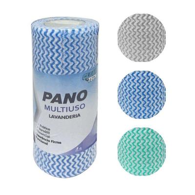 Rolo de Pano Multiuso Limpeza em Geral 100 Folhas 25CMX30CM em Viscose e Poliéster Alta Absorção