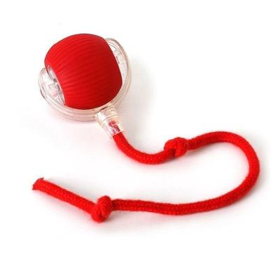 Brinquedo para Gatos OEM Bola de Rolamento Automática com Cauda Falsa em PC e Silicone Vermelho 5cm