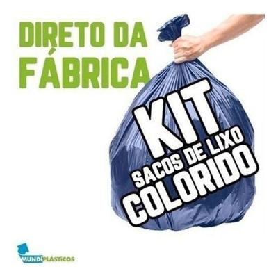 Higipack Kit Saco Lixo 60 Lts 100un Preto + 100un Azul Reforçado 60CM X 78CM