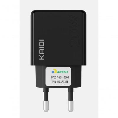 Carregador Turbo Bivolt com Cabo Tipo C MDM Compatível Smartphones Type C Carregamento Rápido USB-A