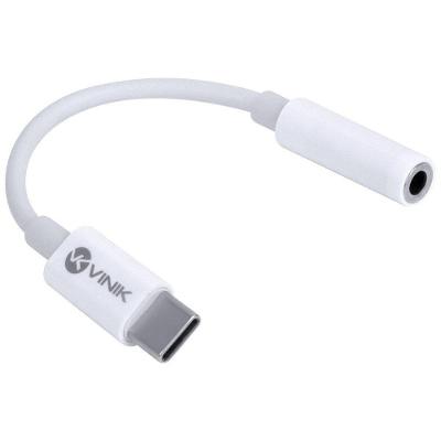 Adaptador de Áudio USB Tipo C para P2 3,5MM Vinik Compatível com Celulares e Computadores Estéreo
