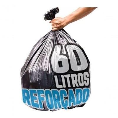 Saco de Lixo 60L 100 Unidades Reforçado Resistente Preto para Lixeiras 30 a 40 Litros Higipack