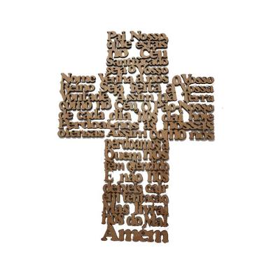 Painel Decorativo Oração Pai Nosso MDF Cru 40CM X 30CM para Parede Trovarelli Móveis