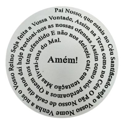 Mandala Decorativa Oração Pai Nosso em MDF 3MM 30 cm Branco para Decoração Religiosa Trovarelli