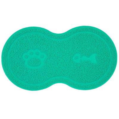 Tapete para Comedouro Pet OEM Tapete Vinílico Uzoo Cachorro Gato PVC Turquesa 46x26cm Unidade