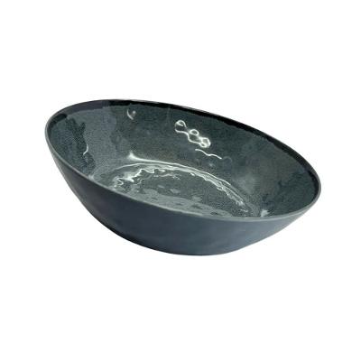 Tigela Bellagio 30x8 em Melamina Resistente para Servir Saladas e Massas Chumbo